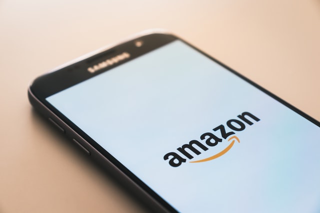 platforms to sell online; the Amazon app open on a phone